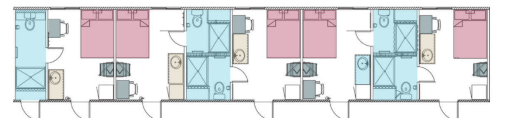 5-Man Sleeper floor plan - 5 bedrooms, 5 bathrooms, 980 sq ft