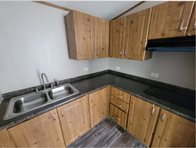 Kitchen counter with double sink