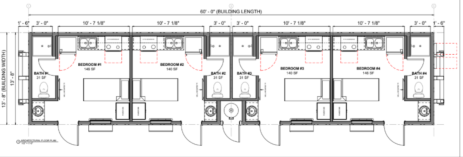Small Ranger Lodge floor plan - 4 bedrooms, 4 bathrooms, 840 sq ft